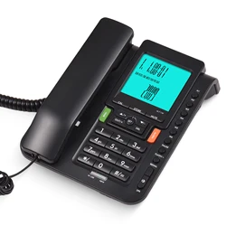 Corded Phone Desk Landline Phone Telephone DTMF/FSK Dual System Support Hands-Free/Redial/Flash/Speed Dial/Ring Volume Control