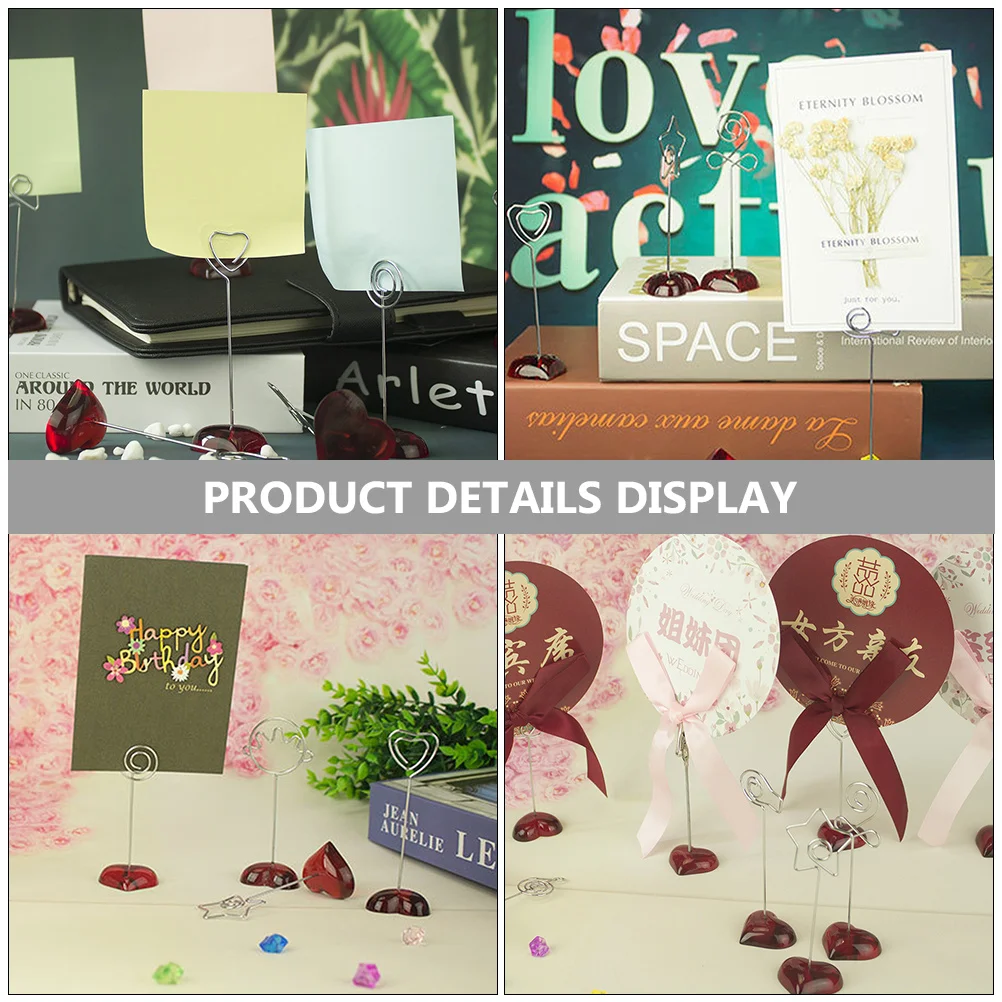 

5Pcs Cute Mini Picture Holders for Tables Table Sign Holders Place Card Holder Stands Memo Clips Photo Display Decorations