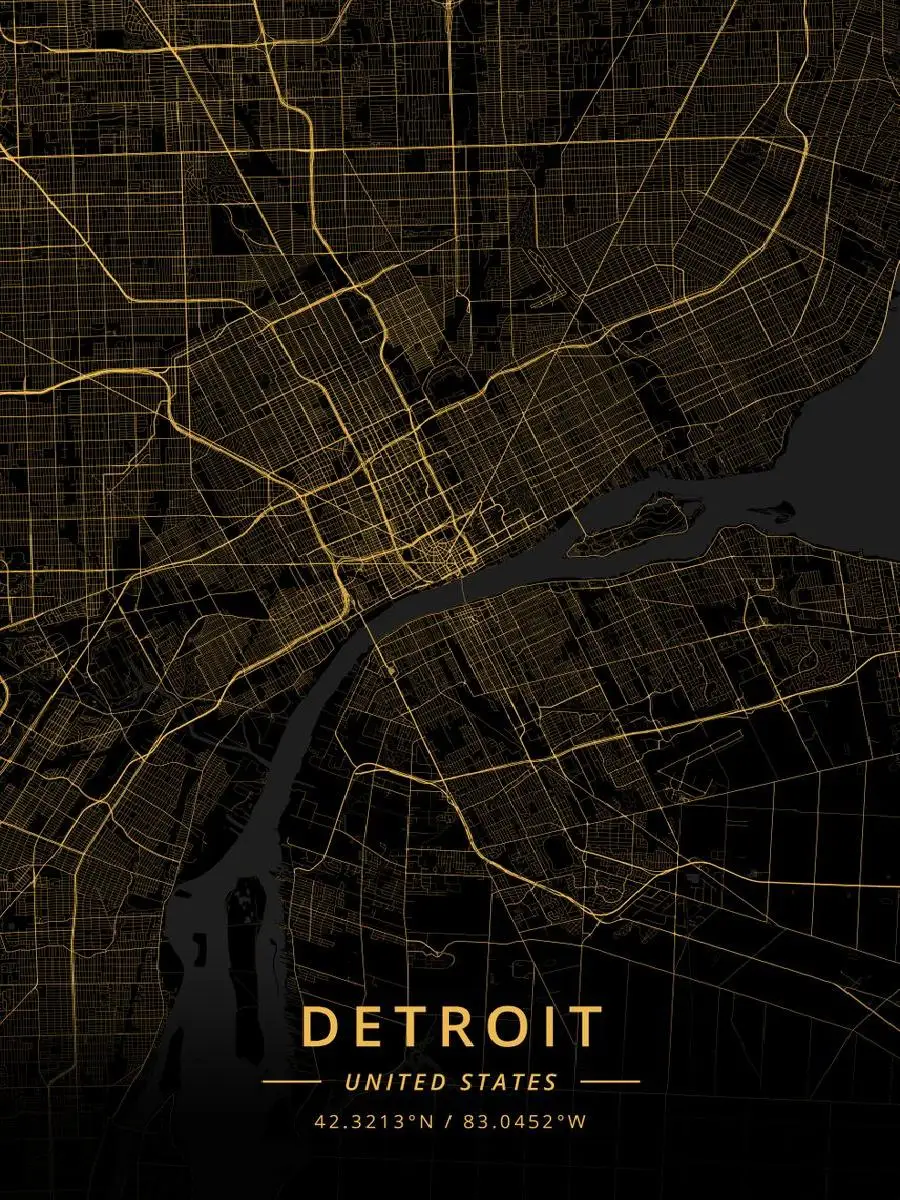 Detroit Map Poster  VintageInspired City Print for Wall Decor Travel  Nature Collection Home Interior Aesthetic