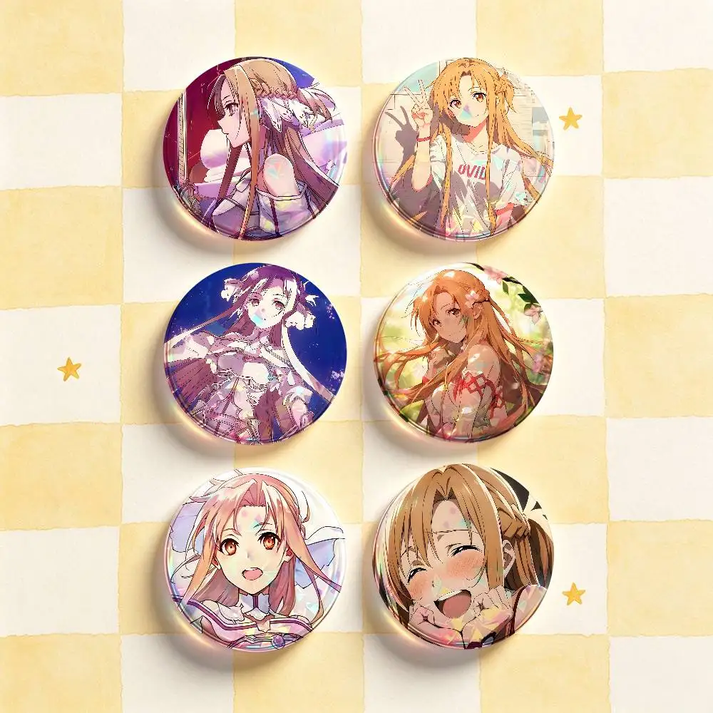 A-Asuna yuuki S-SAO Custom Badges 75mm 44mm 25mm 32mm 58mm Hat Backpack Accessories Toys Collect Gifts Large