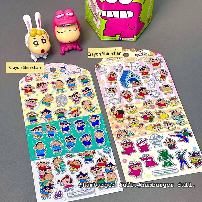 Kawaii Cute Crayon Shin-Chan Stickers Hot Stamping Sticker Cup Decoration Anime Kids Toys Friend Gift Birthday Gift For Girls