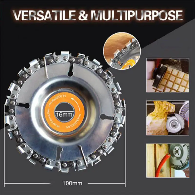 

100mm 22 Tooth Stainless Steel Grinding Machine Woodworking Disc Grooving Machine Chains Disc Wood Carving Cutting Disc