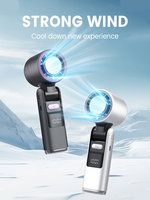 Mini Handheld Air Cooling High Speed Turbo Fan Foldable USB Rechargeable 4000mAh 100 Wind Speeds Adjustable Outdoor With Lanyard