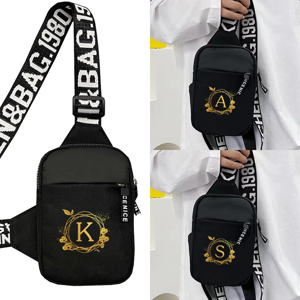 Leisure Chest Bags for Men and Women One Shoulder Crossbody Storage Bag Multifunctional Wreath Series Dustproof Chest Bags