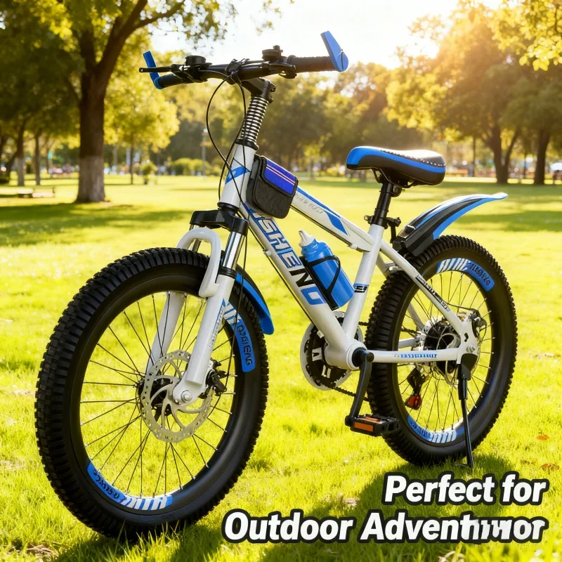 

Adult Children's Mountain Bike High-End Gift Package Shock Absorption Disc Brake Variable Speed White And Blue 18-20-22 Inch