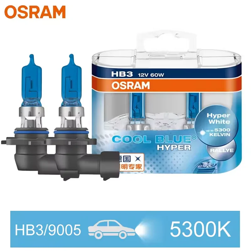 Lâmpadas Halógenas Originais OSRAM HB3 9005 9005CBH 12V 60W 5300K Cool Blue Hyper White para Faróis de Carro 1 Par