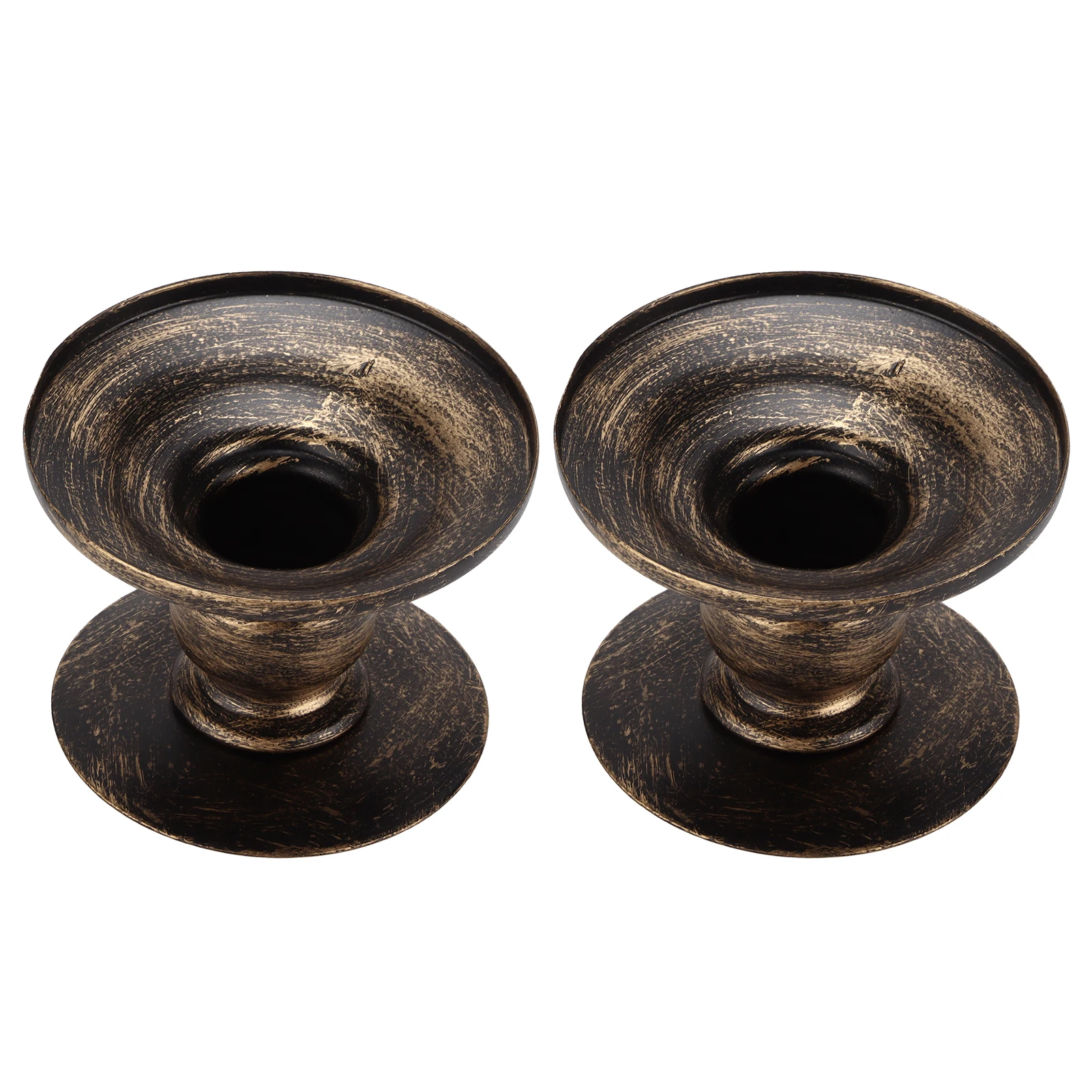 2Pcs Retro Candle Holder Iron Candlestick Simplistic Decorative Candle Stand Holder for Wedding Party Dining Room Home Decor