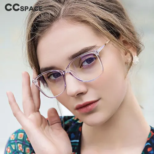49587 TR90 Monturas de gafas ópticas cuadradas antiluz azul, gafas de ordenador a la moda para mujer