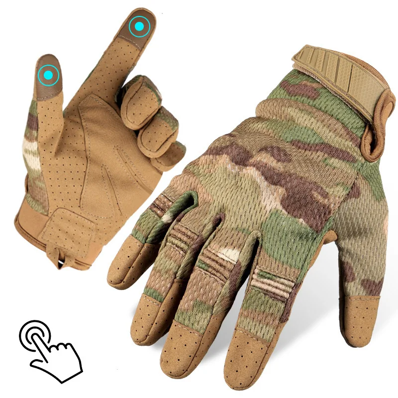 

Tactical Motorcycle Gloves Camouflage Protective Shell Cycling Camping Training Breathable Rock Climbing Touchscreen Gloves