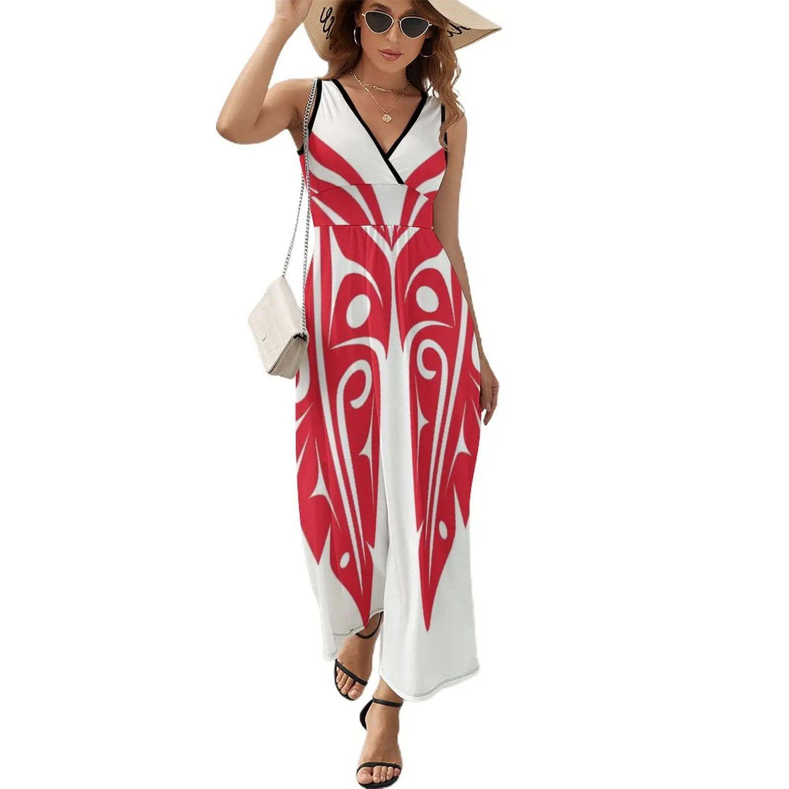 

Four Red Feathers Sleeveless Dress clothes for woman summer clothes long sleeve dress