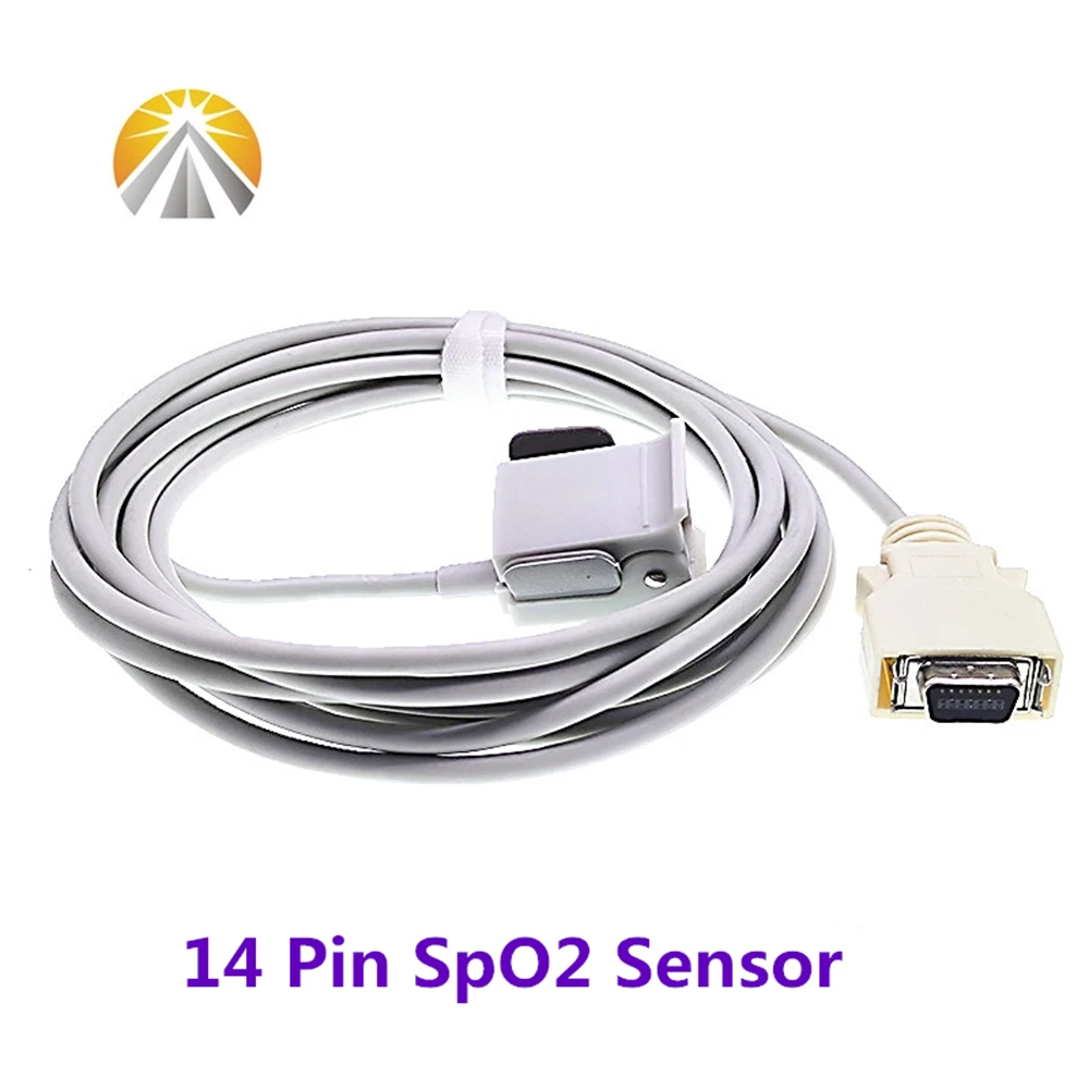 14 Pin SpO2 Sensor for Nihon Kohden BSM Colin BP88  NBP 290 295 395 All Type Adult Child Neonates Veterinary SAO2 Probe