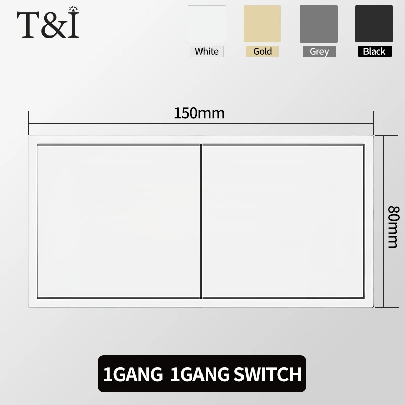 Europese stopcontact EU-stopcontact, USB Type-C oplaadpoorten, 1/2 gang lichtschakelaar, 16A 250V, inbouw, wit paneel, 80×80mm