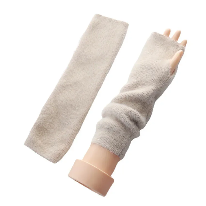 Winter Arm Warmer Long Fingerless Gloves Women‘s Mitten Knitted Arm Sleeves Wool Casual Gloves Girl’s Goth Clothes Gothic Gloves