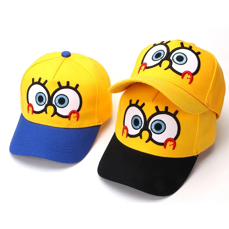 MINISO Anime Cartoon SpongeBob Children Baseball Caps 2-7 Years Cute Boys Girls Outdoor Sport Sunshade Hip Hop Duck Tongue Hats