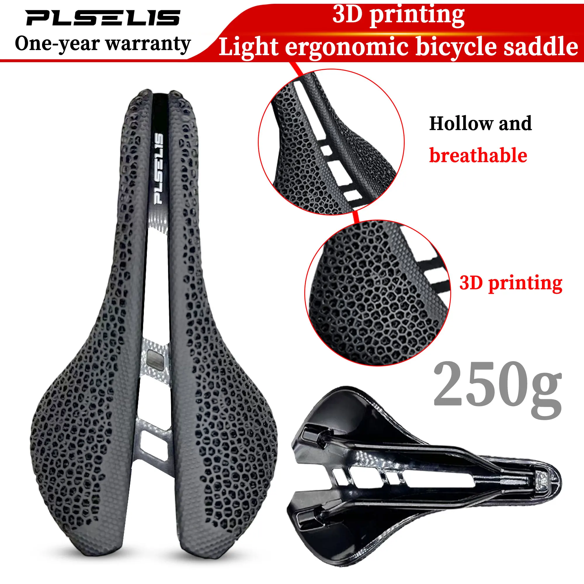 

PLSELIS популярный велосипед из углеродного волокна с полым 3D-печатью, дышащее, высокопрочное, с коротким носом, сверхлегкое, нейлоновое, удобное седло