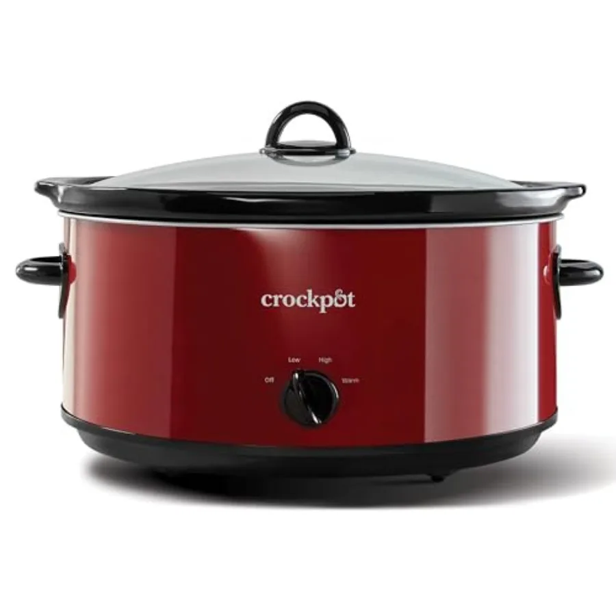 

8 Quart Red Crock Slow Cooker for Home Use with Durable Ceramic Insert and Energy Efficient Heating