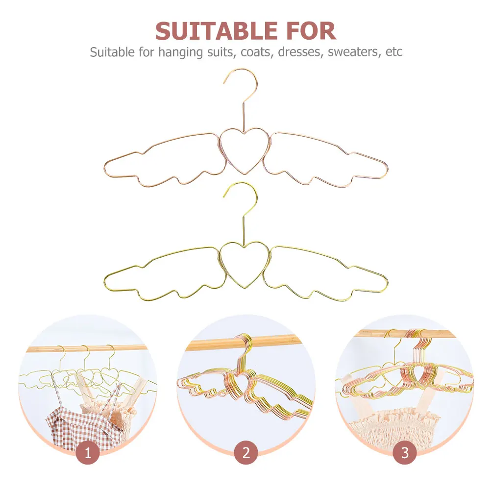 

4Pcs Angel Wing Hangers Foldable Iron Clothes Travel Closet Organizer Drying Rack Metal AntiSkid Clothes Holder