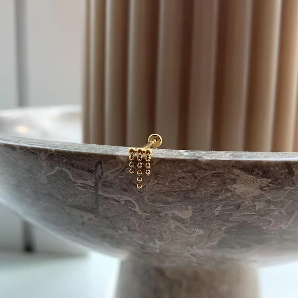 BOAKO 925 فضة كوريا الاتجاه البسيطة الخامس شكل/نجمة ثقب القرط للمرأة 1 قطعة الذهب/الشظية شقة الظهر مجوهرات الحفلات