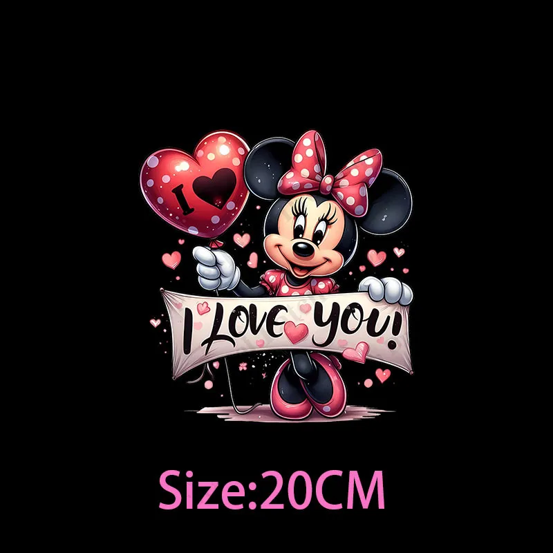 Mickey Minnie Mouse Patches Heat Transfers for Clothes Iron on Transfers Clothing Patch on Clothes DIY T-shirt Hoodie Accessory