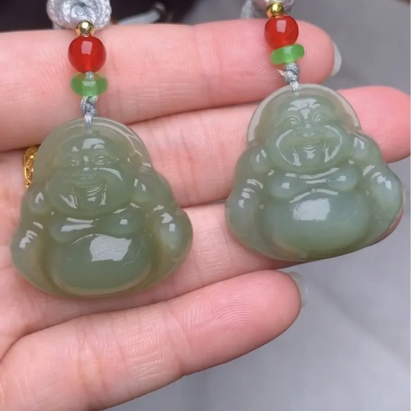 Natural Hetian Jade Laughing Buddha Pendant, Exquisite, Substantial, Full-Bodied, And Finely Crafted