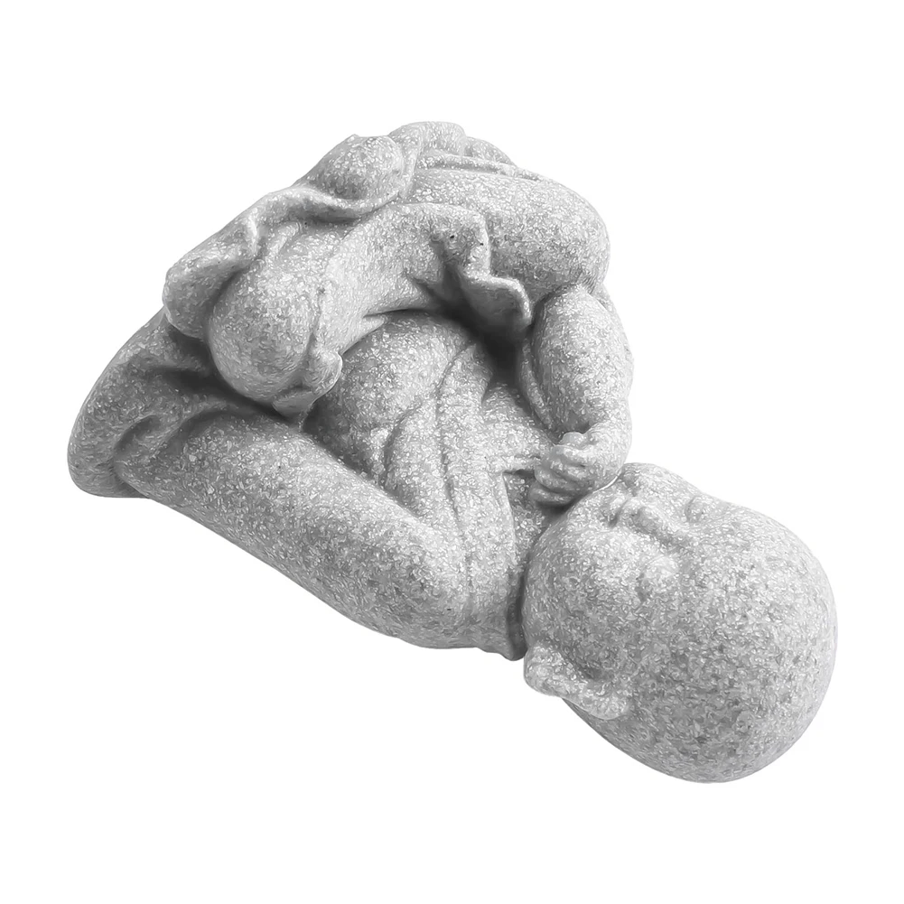 Harmony with Nature, Garden Plants Decor, Sandstone Resin Buddha Ornament, Observing Changes with Time, Enhancing Natural Beauty