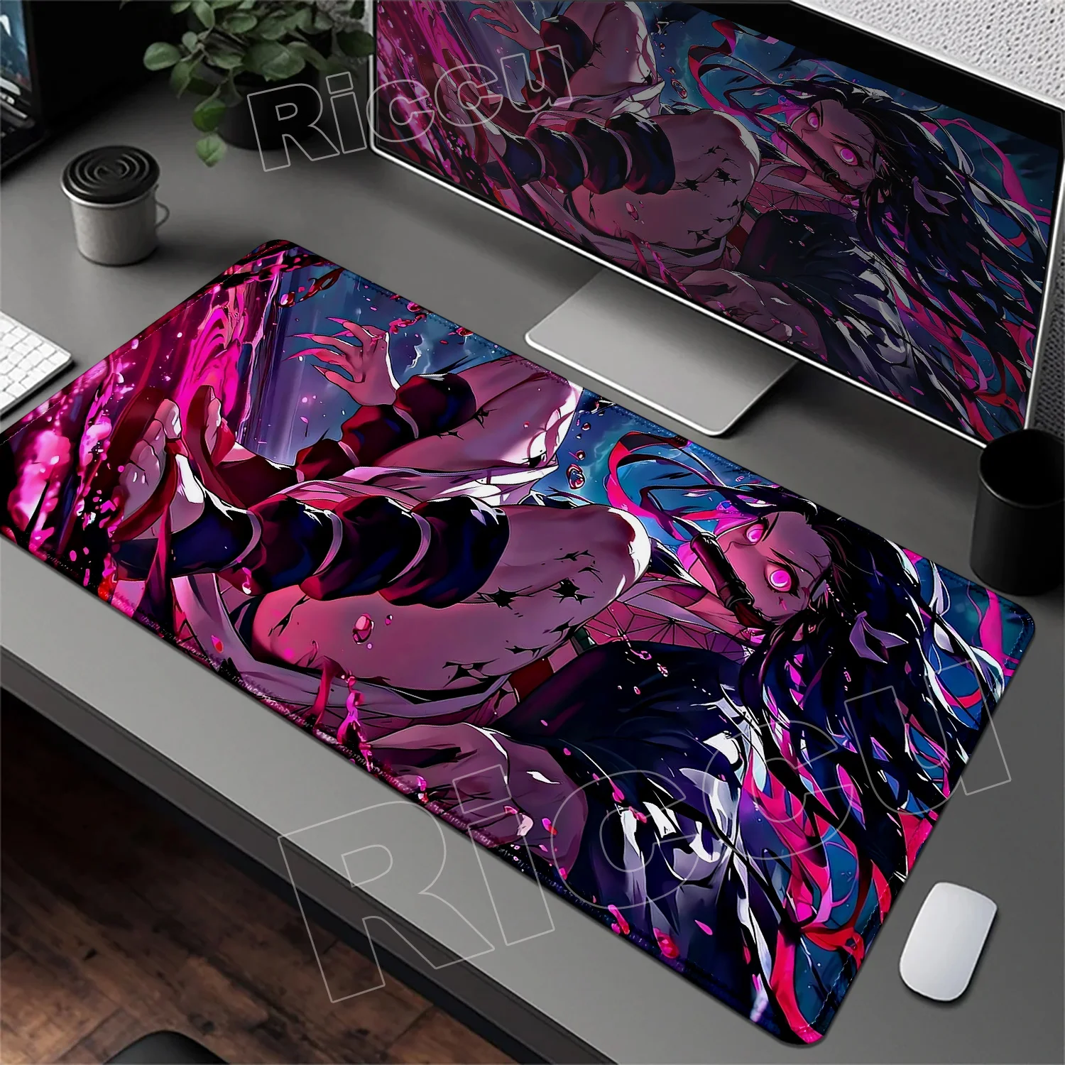 

New Kawaii Girl Nezuko Kamado Mouse Pad Laptop Anime HD Print Gaming Keyboard Carpet Demon Slayer Mousepad PC Cute Game Desk Mat