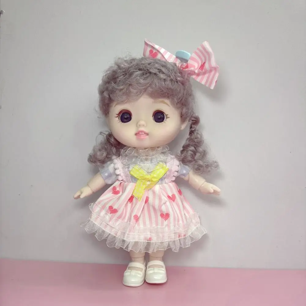 

Cute Doll Full Body 20cm Dress Doll Dolly Vinyl Girls' Doll with Clothes Beautiful Lifelike Girl Dress Up Toys Girl Gift