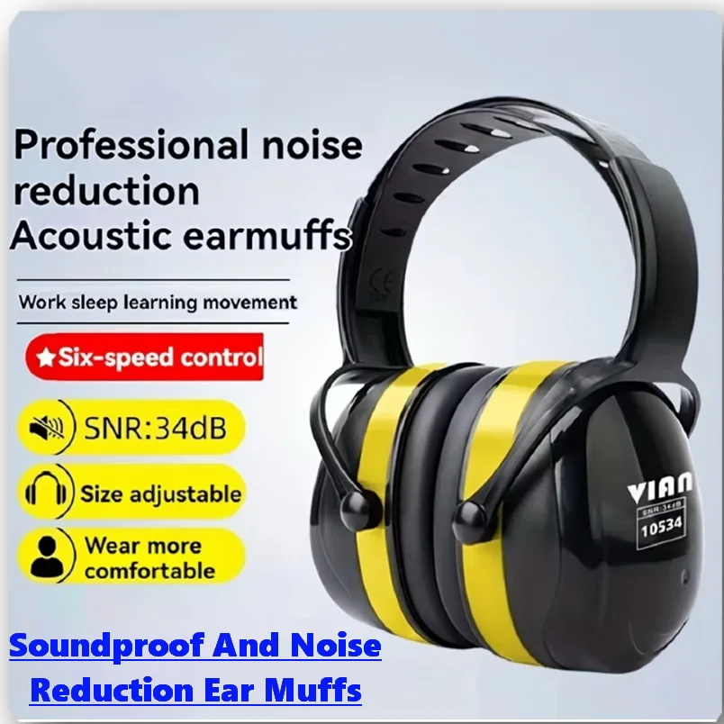 

Soundproof And Noise Damper Earmuffs ,Headset Safety Earmuffs with Adjustable, Hearing Protection/Snr 34dB for Outdoor Sports