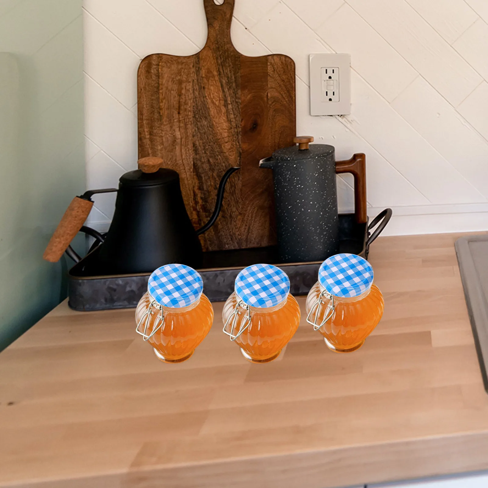 50 قطعة غطاء صفيح جرة زجاجية يغطي محكم الختم لربطات الفواكه والخضروات قابلة لإعادة الاستخدام أغطية مانعة للتسرب أغطية جرة المربى #3