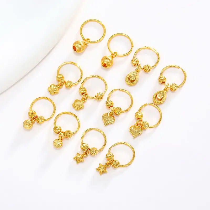 Wholesale Price--- Star Leaves Hearts Flowers Charm Drop Earring for Women Fashion Jewelry Pure Gold Plated Nickel Free