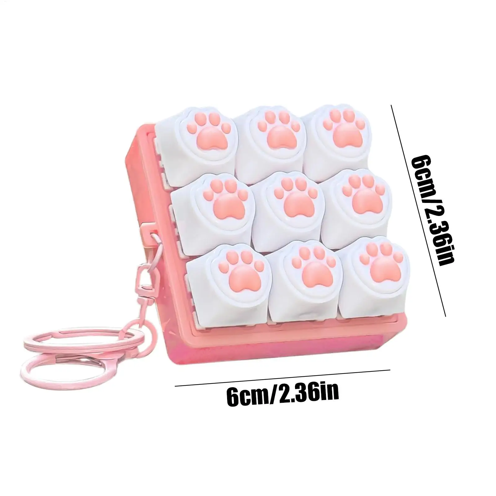 Teclado Fidget Toy 4/9 teclas teclado Fidget llavero antiestrés teclado botón yema del dedo tapas colgantes juguetes para aliviar el estrés