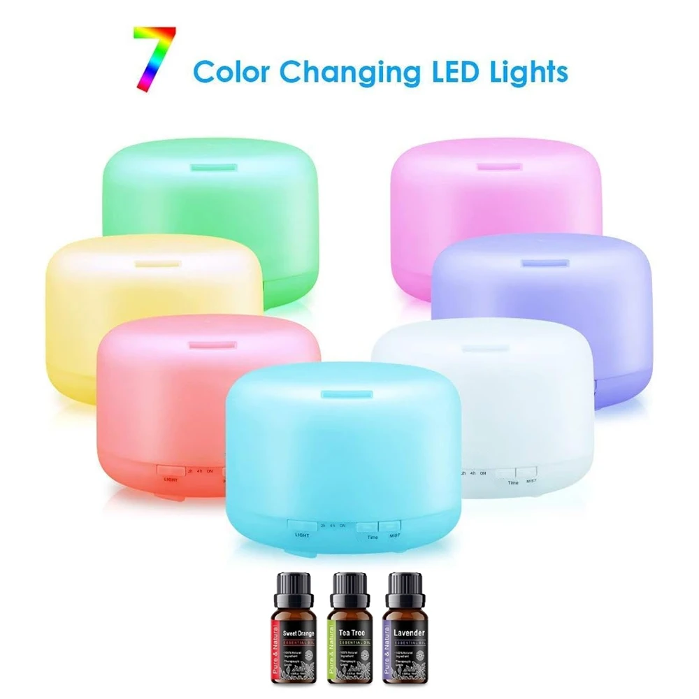 300ML Essential Oil Diffuser Humidifiers Ultrasonic Aromatherapy Diffusers with 3 oils