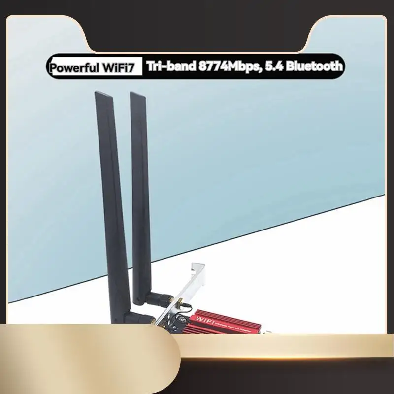 MT7927 Wifi7 Card+10Db Antenna Tri-Band 2.4G/5G/6G 8774M Wireless PCI-E Adapter Bluetooth 5.4 Desktop Network Wifi Card-N36R