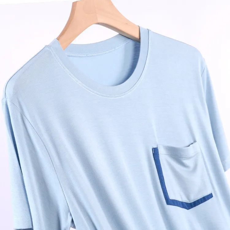 L-4XL بيجاما هومبر صالة مشروط قصيرة الأكمام بنطلون مجموعة جديد الربيع الصيف الرجال ملابس المنزل النوم رجل ملابس نوم منامة