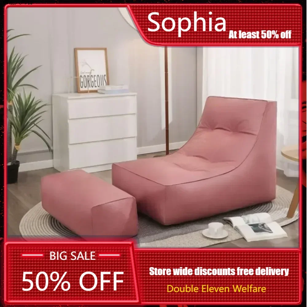 

Comfortable Lazy Sofa, Creative Bean Bag Chair, Genuine Leather Lazy Sofa Chair, Filled Bean Bag Tatami Lounge Chair Furniture