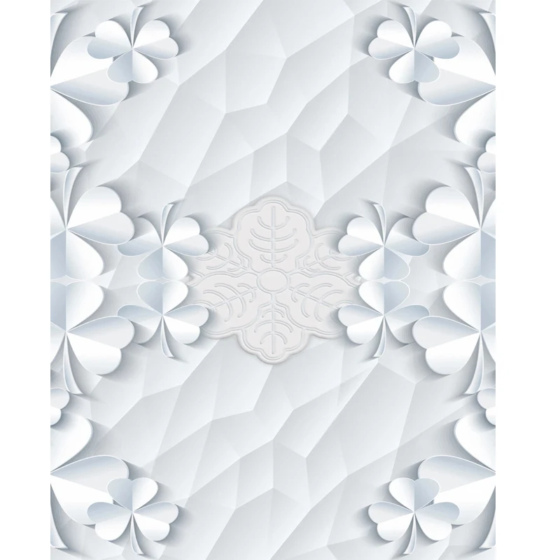 Custom Any Size Photo Mural Paper Modern Creative 3D Relief Clover White Grey Wallpaper for Ceiling Roof Decor House Renovation