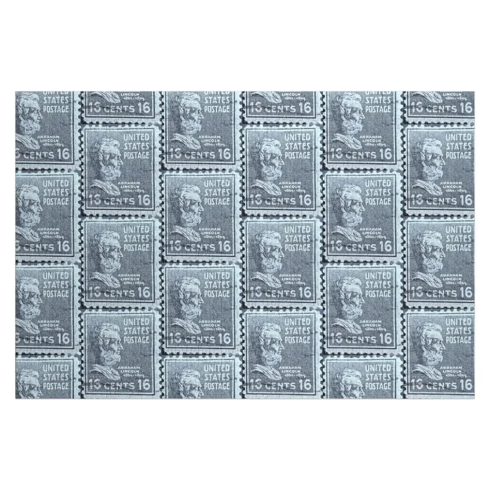 

Abraham Lincoln Vintage Postage Stamp Jigsaw Puzzle Personalized Name For Children Toys For Children Diorama Accessories Puzzle