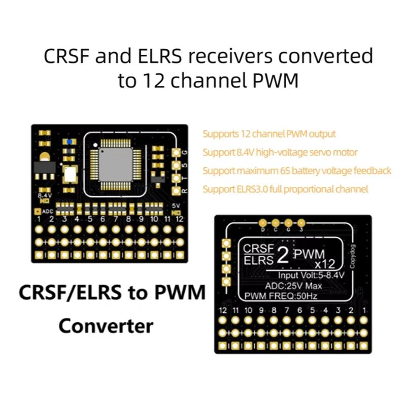 

REPLA-Expresslrs RX 2400RX CRSF ELRS 2.4G 12CH PWM Receiver For RC FPV Drone Quadcopter Fixed Wing Boat Car Straight Pin