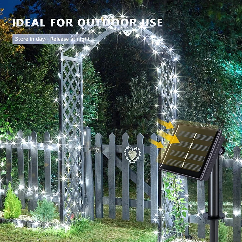 12m Solar String Lights for Outside, Solar Light Outdoor Twinkle Solar Fairy Lights for Tree Christmas Wedding Garden Decoration