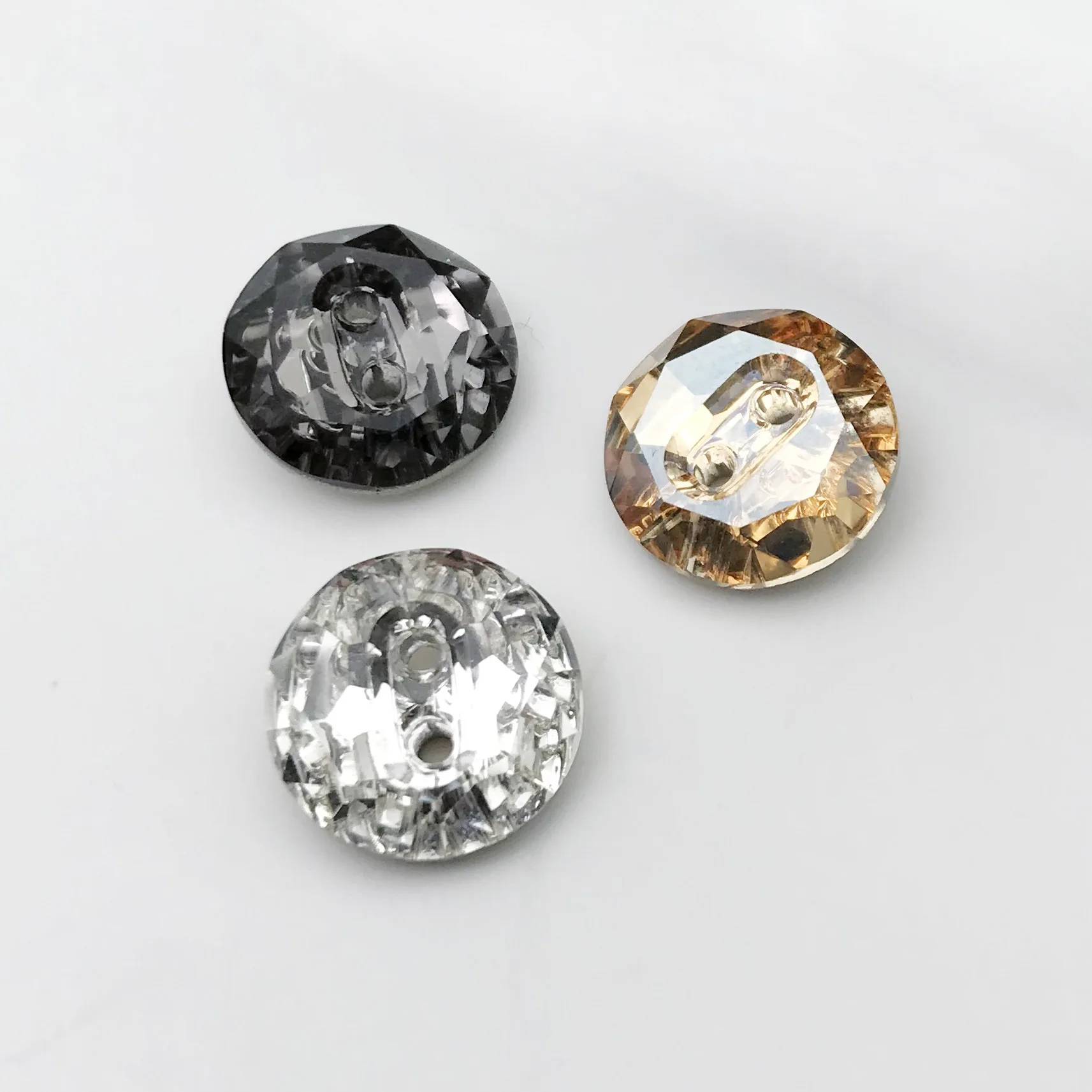 10PCS Crystal Glass Buttons, 2 Holes, 10mm, 12mm, 14mm Shirt, Sweater, Coat, Knitwear, Clothing, High Quality Sewing Accessories