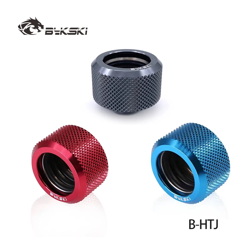 Złączka Bykski OD12mm/OD14mm/OD16mm do rur akrylowych, z gwintem G1/4'', ręcznie zaciskana, do sztywnych rur komputerowych, czerwona, niebieska, pistoletowa. — zdjęcie produktu 3