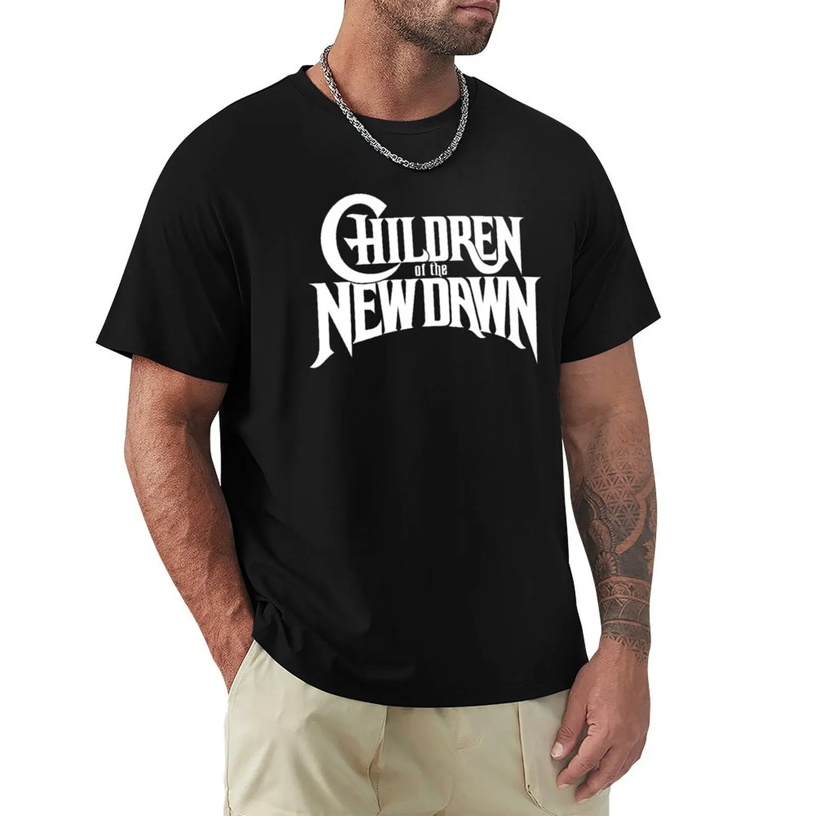Mandy movie Children of the New Dawn title W T-Shirt Short sleeve tee customs anime tee shirts for men