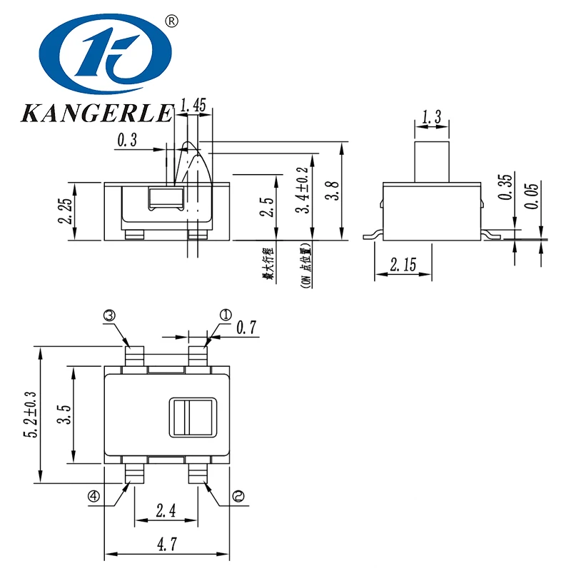 Interruptor Detector de V-224, microinterruptor, estable y fiable, multiusos