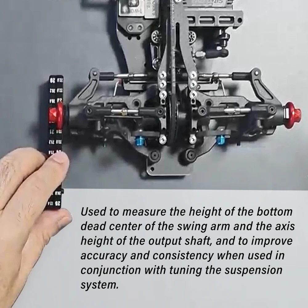 9IMOD RC ارتفاع حاكم أداة 20-25 مللي متر حاكم 10 مللي متر الهيكل تدلى كتل مع المغناطيسية انفصال قياس عجلة ل 1/10 RC مركبة #2