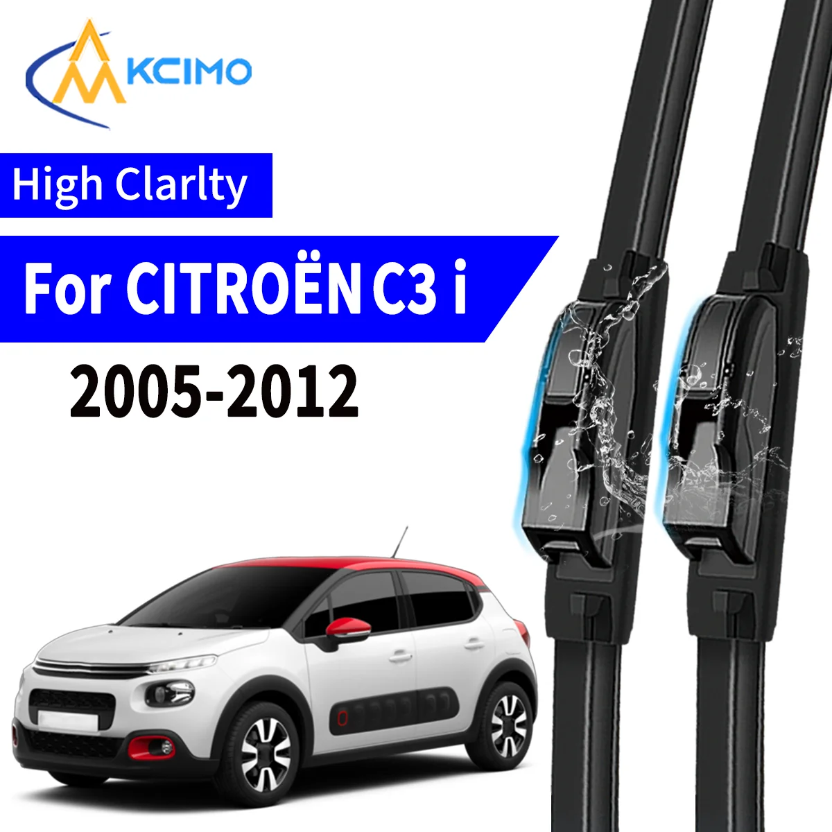 

2pcs Car Wiper For CITROËN C3 i hatchback 2005-2012 Front Windscreen Wiper Blade Silent Soft Rubber