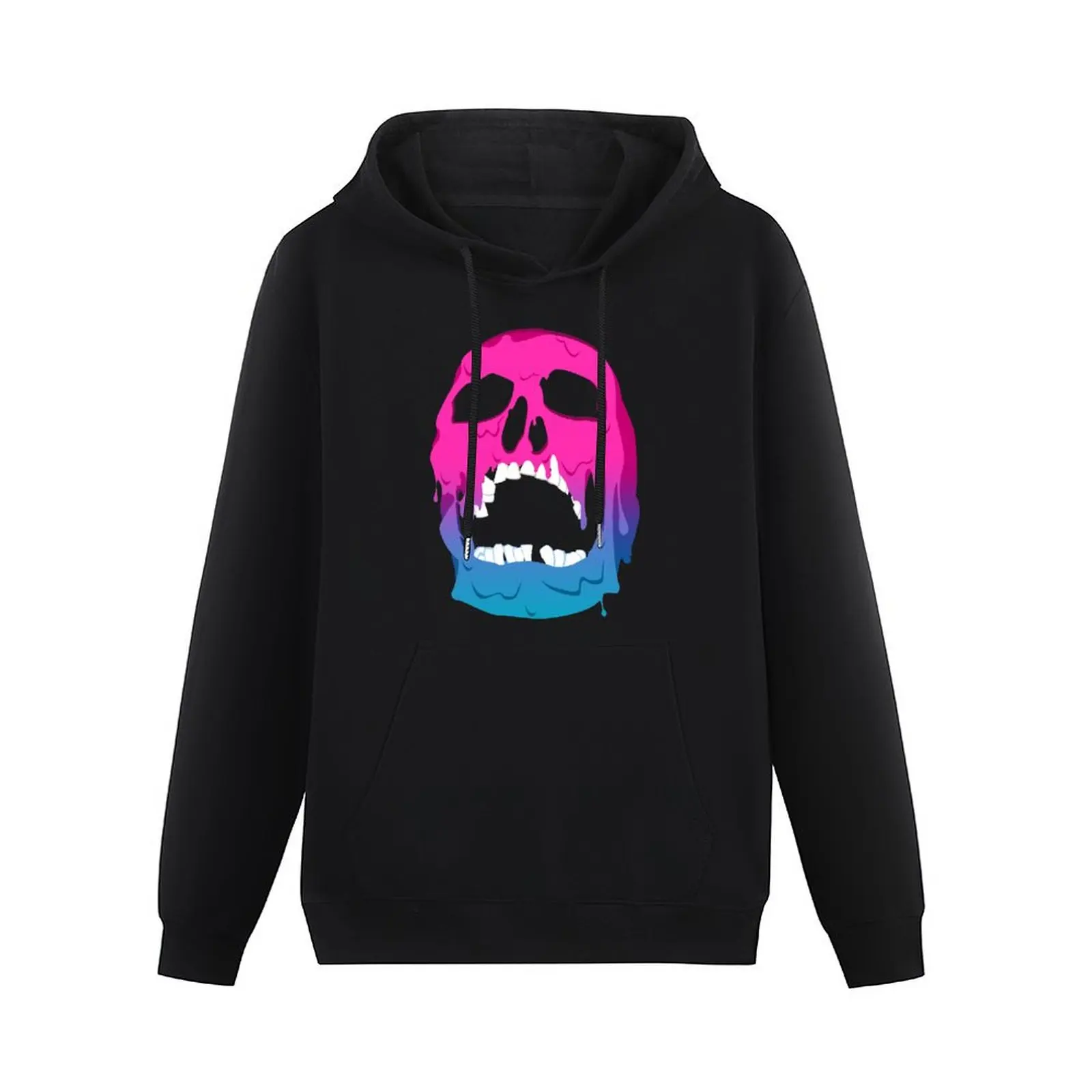 Melting Neon Skull Pullover Hoodie blouse men's clothing men's coat mens hoodie