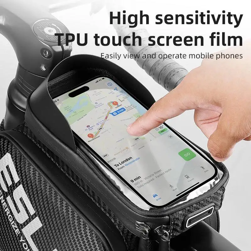 

ESLNF Rainproof Reflective Upper Tube Large-Capacity Bicycle Road Mountain Bike Outdoor Cycling Bag