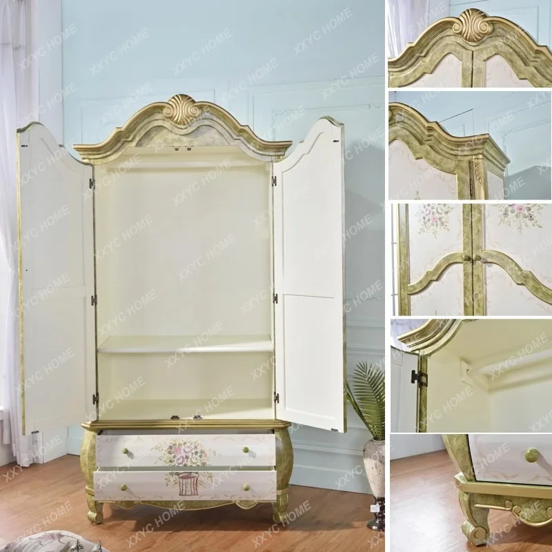 

LL painted master bedroom double door wardrobe retro small family B & B hotel simple and modern
