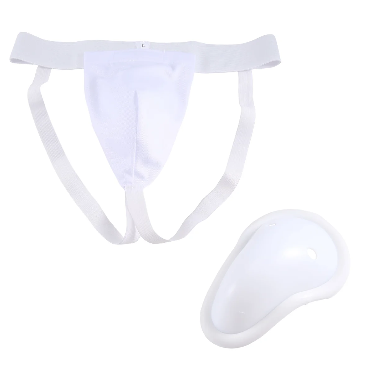 SMIEA Groin Protector Cup Men, Boxing Kickboxing Muay Groin Guard, Ventilated Adjustable, Karate Fighting Training L