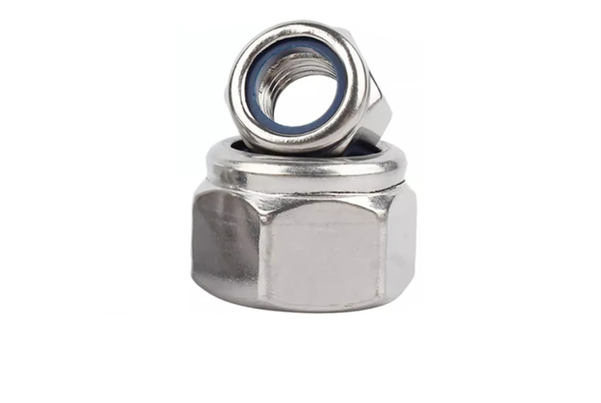 M2 M2.5 M3 M4 M5 M6 M8 M10 M12 M14 M16 M18 M20 M22 304 Stainless Steel Nylon Self-lock Hex Nuts Locknut DIN985